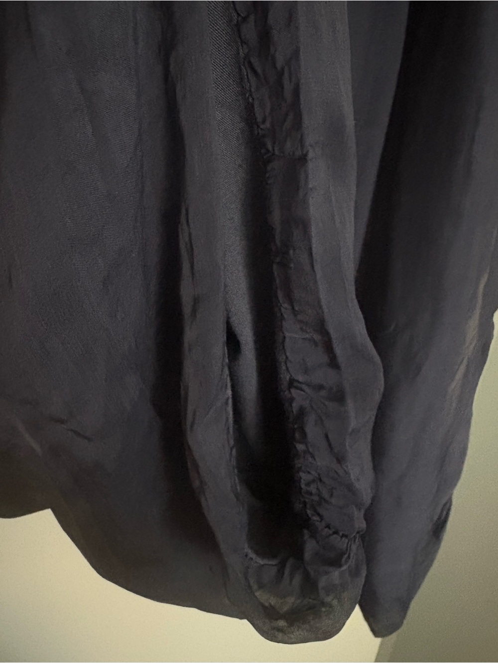 Navy Wide-Leg Sheer Palazzo Pants - Picture 3 of 11